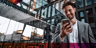 Business person using phone