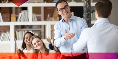 Business people treating each other in a friendly manner