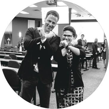 Ryan Estis presenting on stage